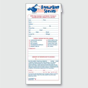 Early Bird Service Envelope