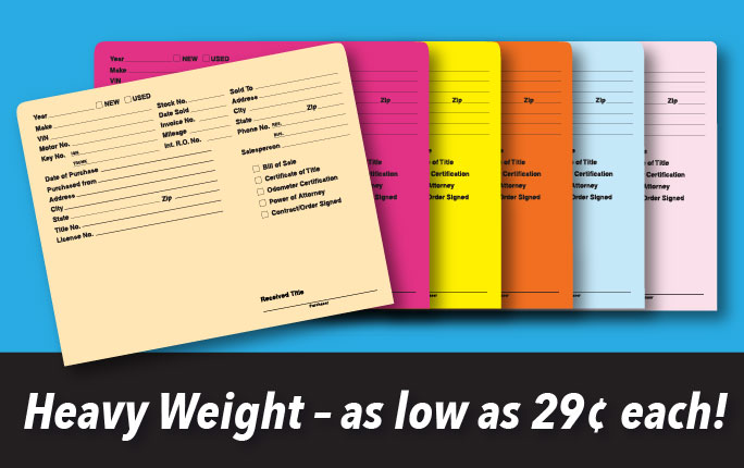  Heavy duty paper stands up to constant use and keeps deals organized.